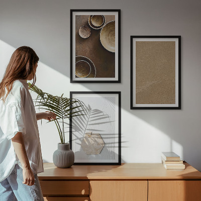 Set 3 slik v okvirju Minimalistične teksture in barve