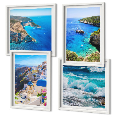 Pripravljena stenska galerija Grški pogledi na Santorini Oia