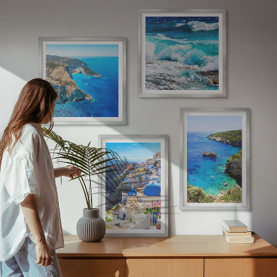 Pripravljena stenska galerija Grški pogledi na Santorini Oia