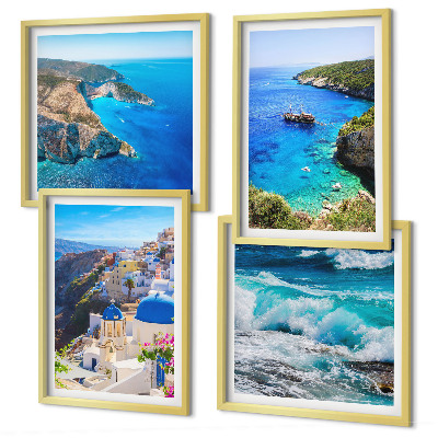 Pripravljena stenska galerija Grški pogledi na Santorini Oia