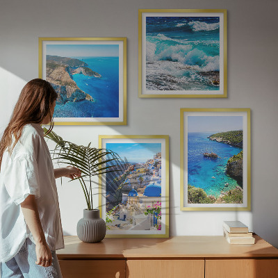 Pripravljena stenska galerija Grški pogledi na Santorini Oia