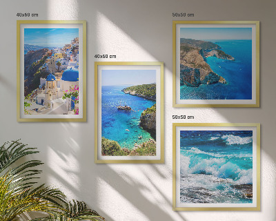 Pripravljena stenska galerija Grški pogledi na Santorini Oia