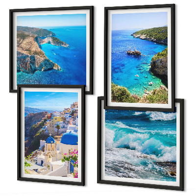 Pripravljena stenska galerija Grški pogledi na Santorini Oia