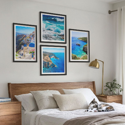 Pripravljena stenska galerija Grški pogledi na Santorini Oia