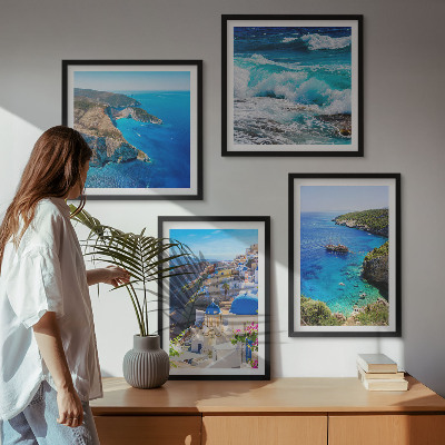 Pripravljena stenska galerija Grški pogledi na Santorini Oia