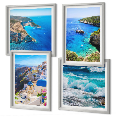 Pripravljena stenska galerija Grški pogledi na Santorini Oia