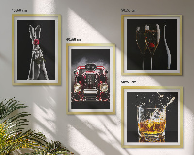 Pripravljena stenska galerija Ženske noge, rožnato vino