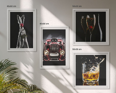 Pripravljena stenska galerija Ženske noge, rožnato vino
