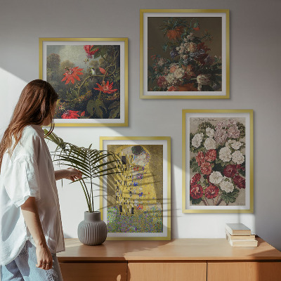 Komplet slik nad zofo Slika cvetov drevesa Klimt