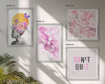 Pripravljena stenska galerija Abstraktni portret ženske z rožami