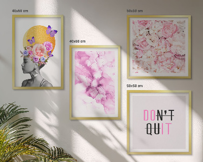 Pripravljena stenska galerija Abstraktni portret ženske z rožami