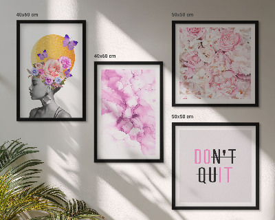 Pripravljena stenska galerija Abstraktni portret ženske z rožami