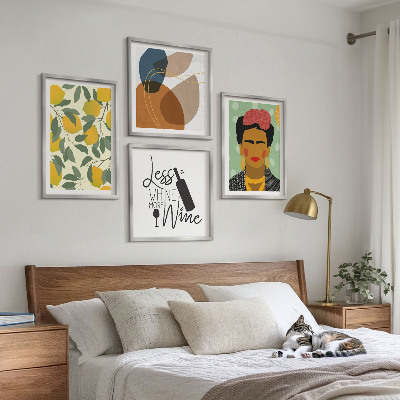 Set 4 slik v okvirju Portret Fride z limoninim vinom