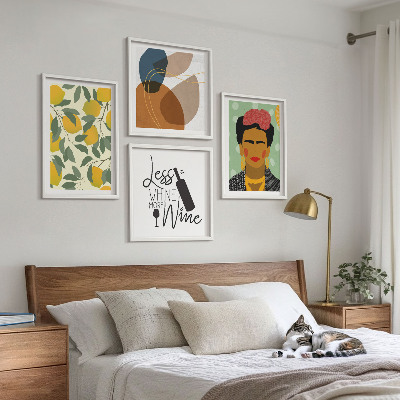 Set 4 slik v okvirju Portret Fride z limoninim vinom