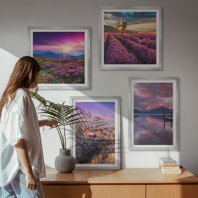 Pripravljena stenska galerija Sončni zahod na poljih sivke
