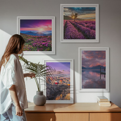Pripravljena stenska galerija Sončni zahod na poljih sivke