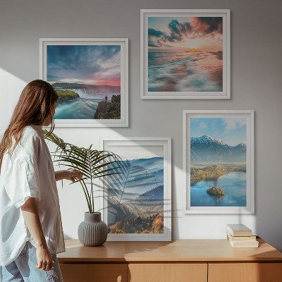 Set 4 slik v okvirju Slapovi gorskih pokrajin
