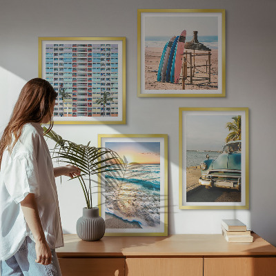 Komplet slik nad zofo Pogled na sončni zahod v Miamiju
