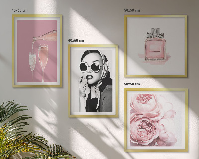 Pripravljena stenska galerija Elegantni roza dodatki
