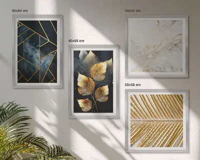 Pripravljena stenska galerija s sodobnimi rastlinskimi vzorci