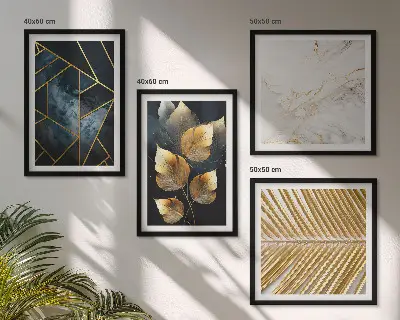 Pripravljena stenska galerija s sodobnimi rastlinskimi vzorci