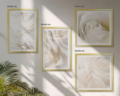 Pripravljena stenska galerija z elegantnimi marmornimi vzorci