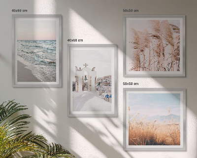 Pripravljena stenska galerija Rastline, morski valovi, razgled, hiše
