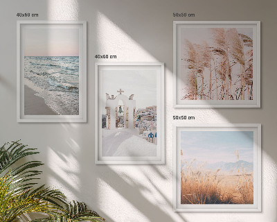 Pripravljena stenska galerija Rastline, morski valovi, razgled, hiše