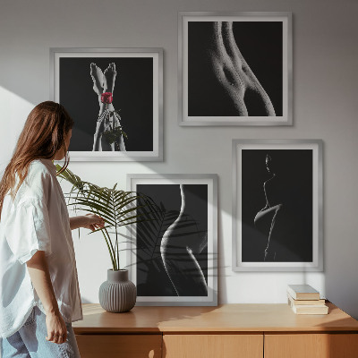 Pripravljena stenska galerija Črno-bele ženske oblike