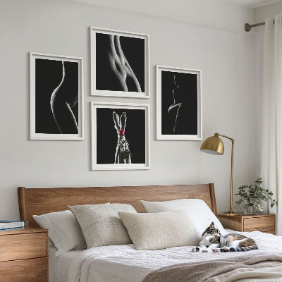 Pripravljena stenska galerija Črno-bele ženske oblike