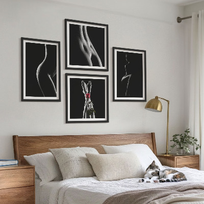 Pripravljena stenska galerija Črno-bele ženske oblike