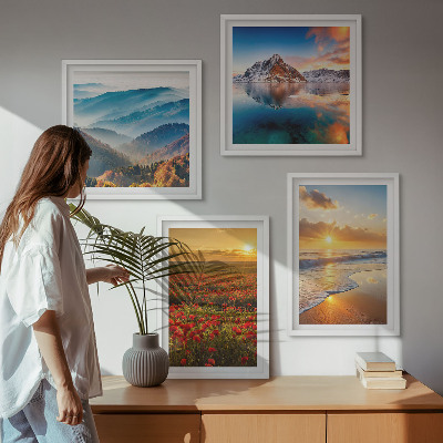 Pripravljena stenska galerija Pokrajine gora in morja na zahodu