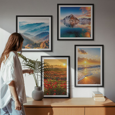 Pripravljena stenska galerija Pokrajine gora in morja na zahodu