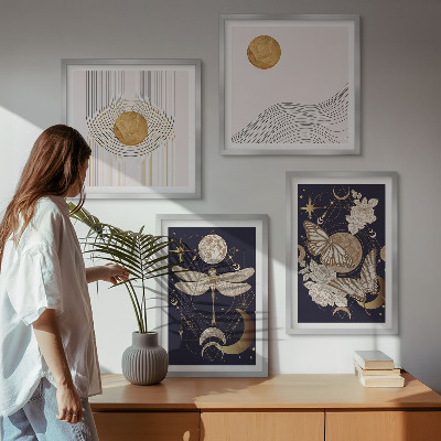 Pripravljena stenska galerija Naravni motivi z luno