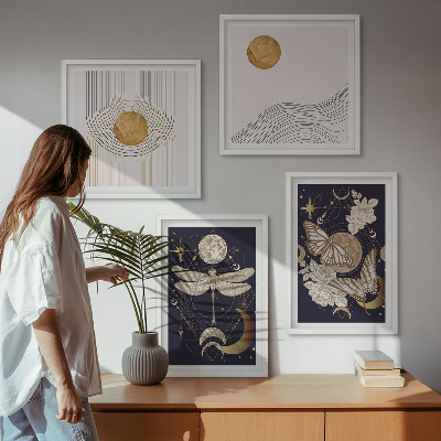 Pripravljena stenska galerija Naravni motivi z luno