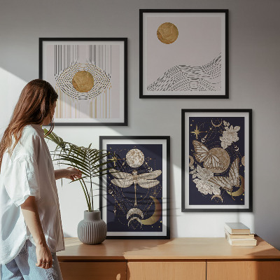 Pripravljena stenska galerija Naravni motivi z luno