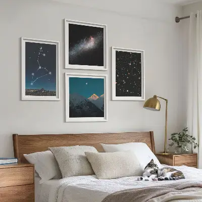 Komplet slik nad zofo motiv galaksije in vesolja Leva