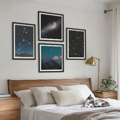 Komplet slik nad zofo motiv galaksije in vesolja Leva