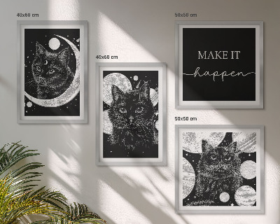 Pripravljena stenska galerija Lunin planet črnih mačk