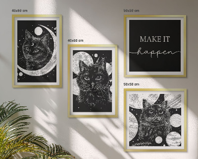 Pripravljena stenska galerija Lunin planet črnih mačk