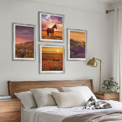 Pripravljena stenska galerija Gorska pokrajina konjska sivka