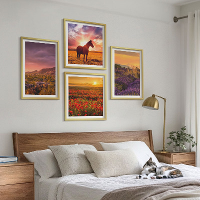 Pripravljena stenska galerija Gorska pokrajina konjska sivka