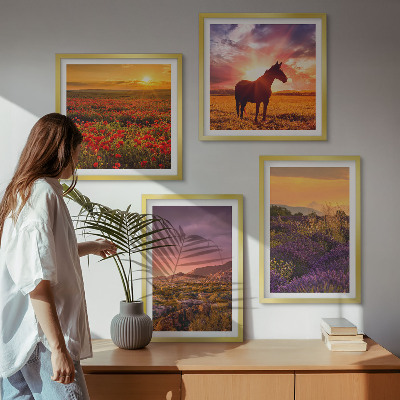 Pripravljena stenska galerija Gorska pokrajina konjska sivka