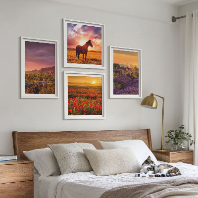 Pripravljena stenska galerija Gorska pokrajina konjska sivka