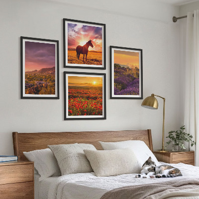 Pripravljena stenska galerija Gorska pokrajina konjska sivka