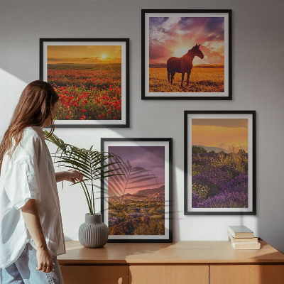 Pripravljena stenska galerija Gorska pokrajina konjska sivka