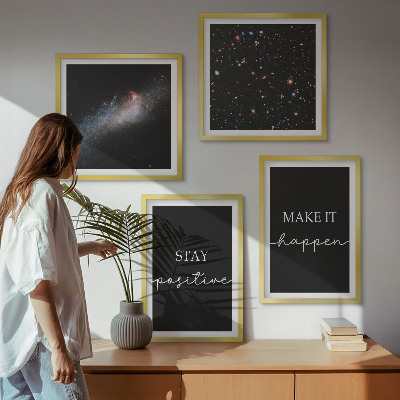 Pripravljena stenska galerija Motivacijski slogani zvezde vesolje