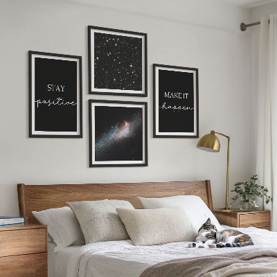 Pripravljena stenska galerija Motivacijski slogani zvezde vesolje