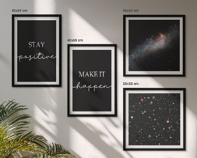 Pripravljena stenska galerija Motivacijski slogani zvezde vesolje