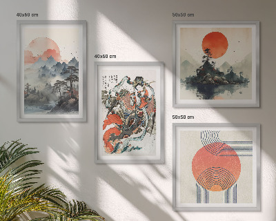 Pripravljena stenska galerija Azijske pokrajine japandi